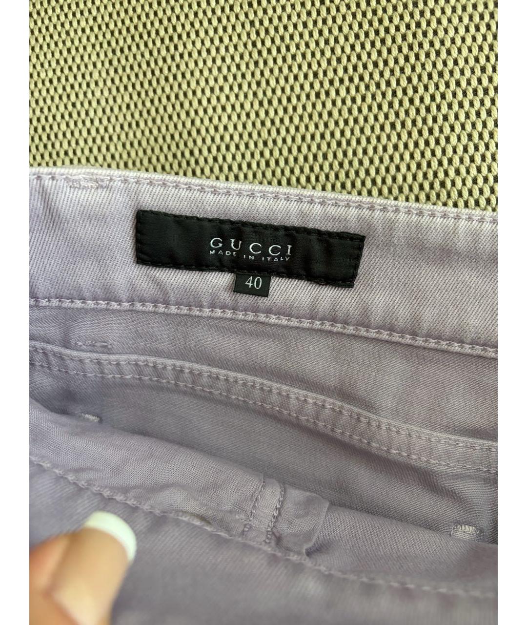 GUCCI Фиолетовая хлопковая юбка мини, фото 3