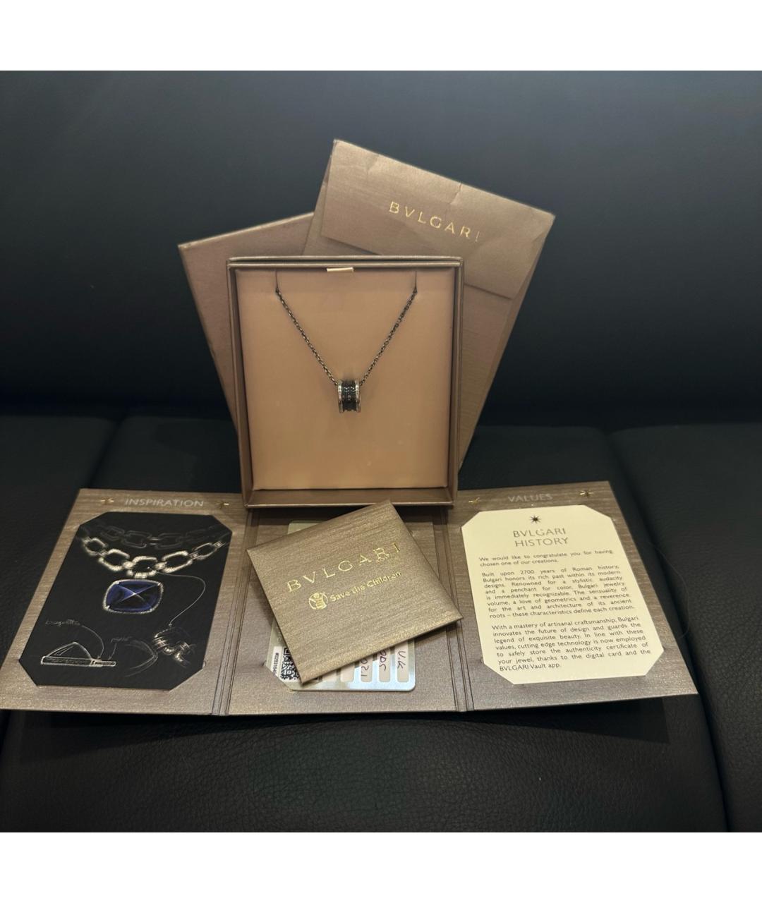 BVLGARI Черное серебряное колье, фото 2