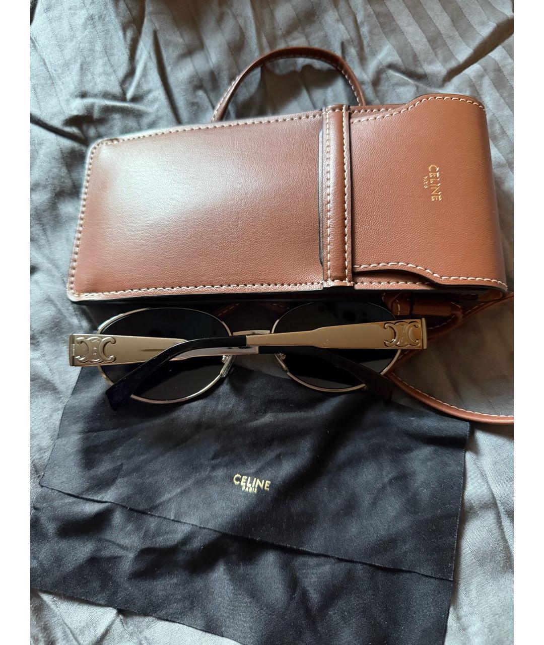 CELINE Серебряные металлические солнцезащитные очки, фото 2