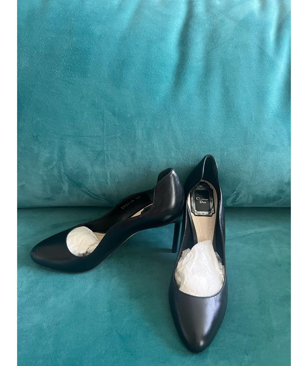 CHRISTIAN DIOR Черные кожаные туфли, фото 3