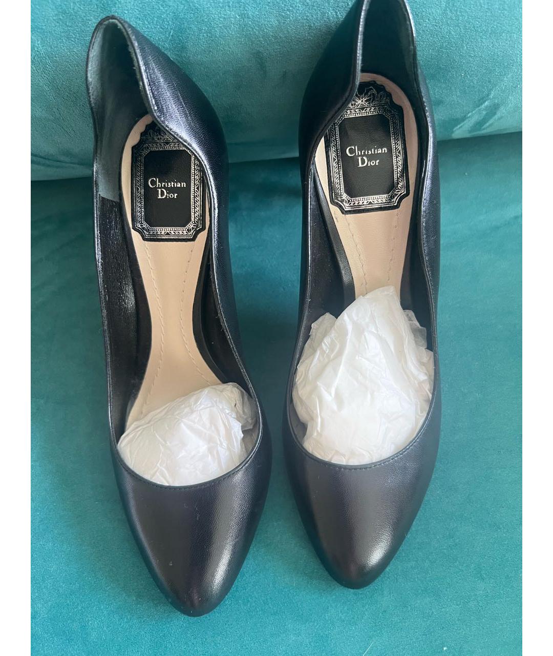 CHRISTIAN DIOR Черные кожаные туфли, фото 2