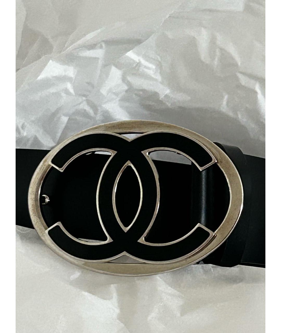 CHANEL Черный кожаный ремень, фото 2