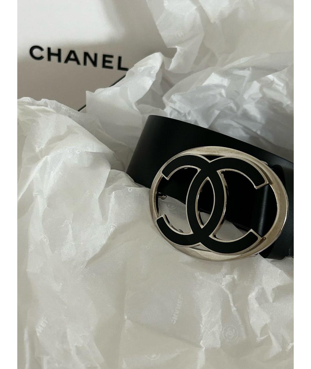 CHANEL Черный кожаный ремень, фото 3