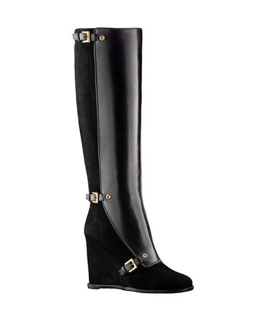 LOUIS VUITTON Черные кожаные сапоги, фото 9