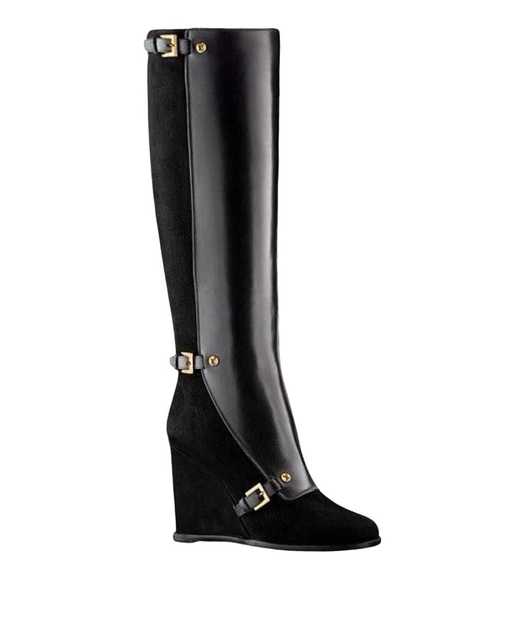 LOUIS VUITTON Черные кожаные сапоги, фото 1