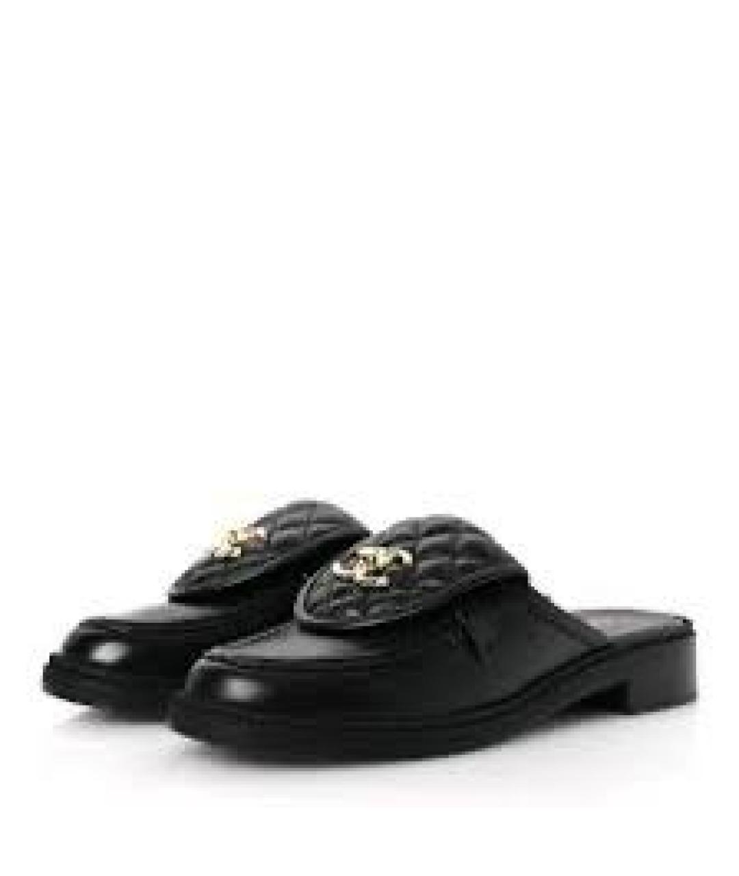CHANEL Черные кожаные мюли, фото 9