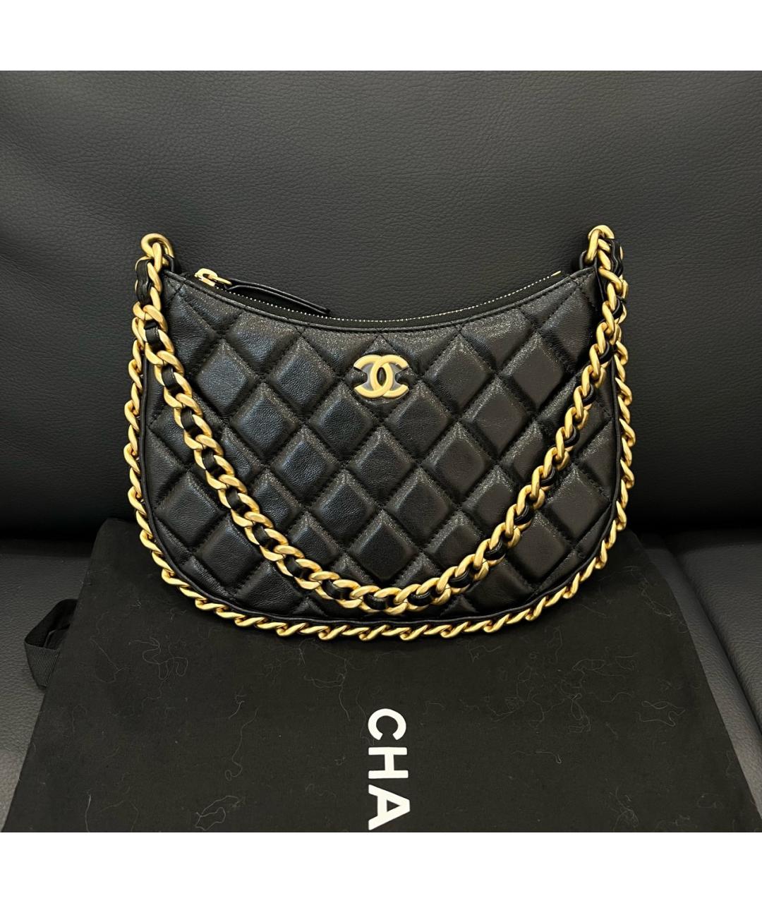 CHANEL Черная кожаная сумка через плечо, фото 2