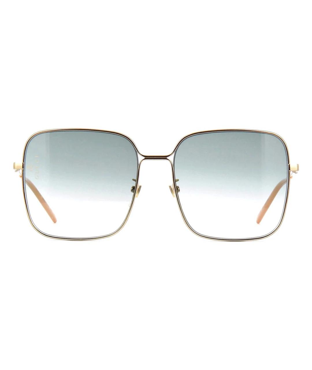 GUCCI Золотые металлические солнцезащитные очки, фото 8