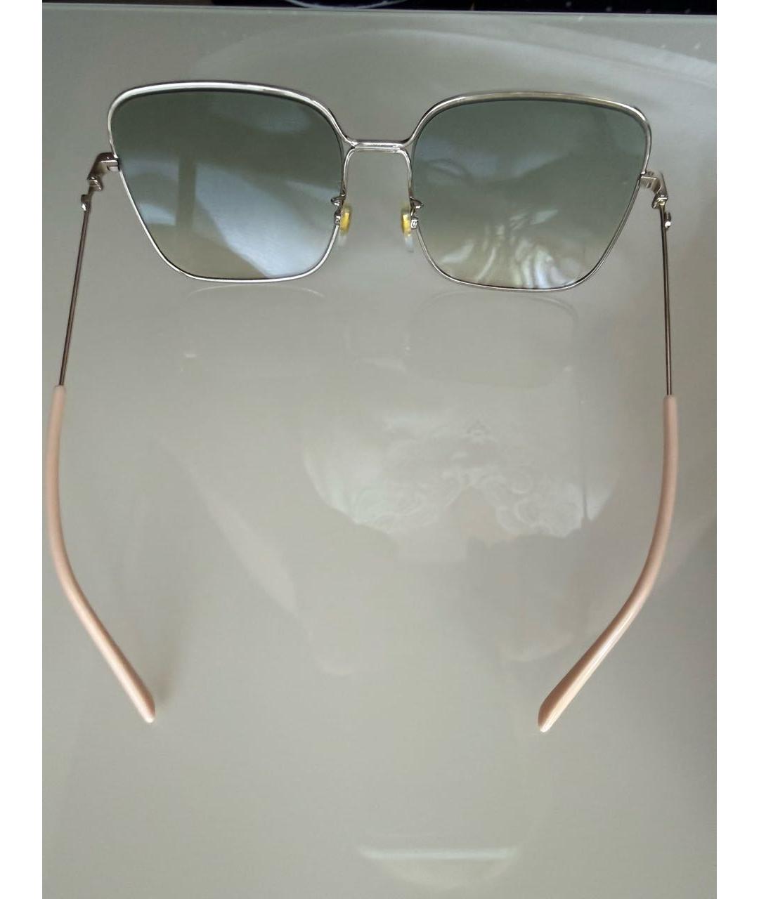 GUCCI Золотые металлические солнцезащитные очки, фото 6