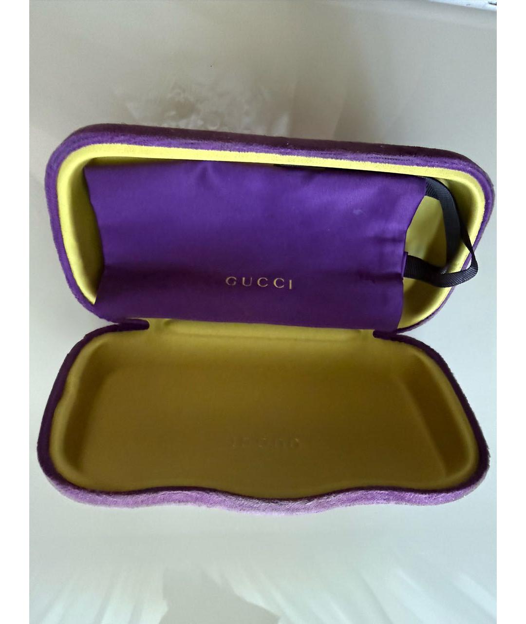 GUCCI Золотые металлические солнцезащитные очки, фото 4
