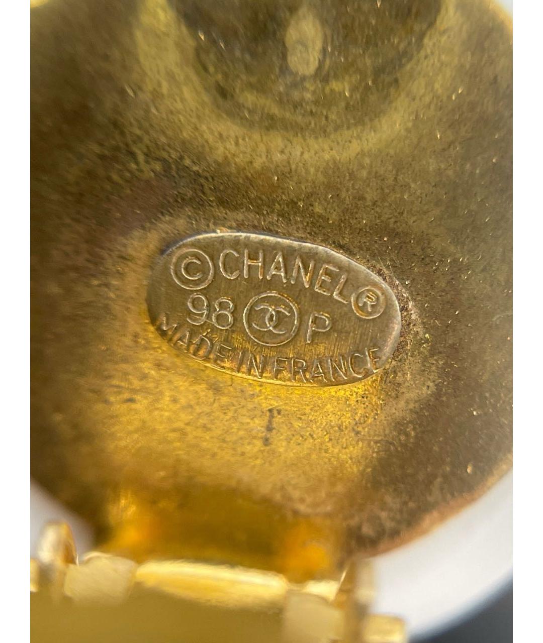 CHANEL Бежевые серьги, фото 3