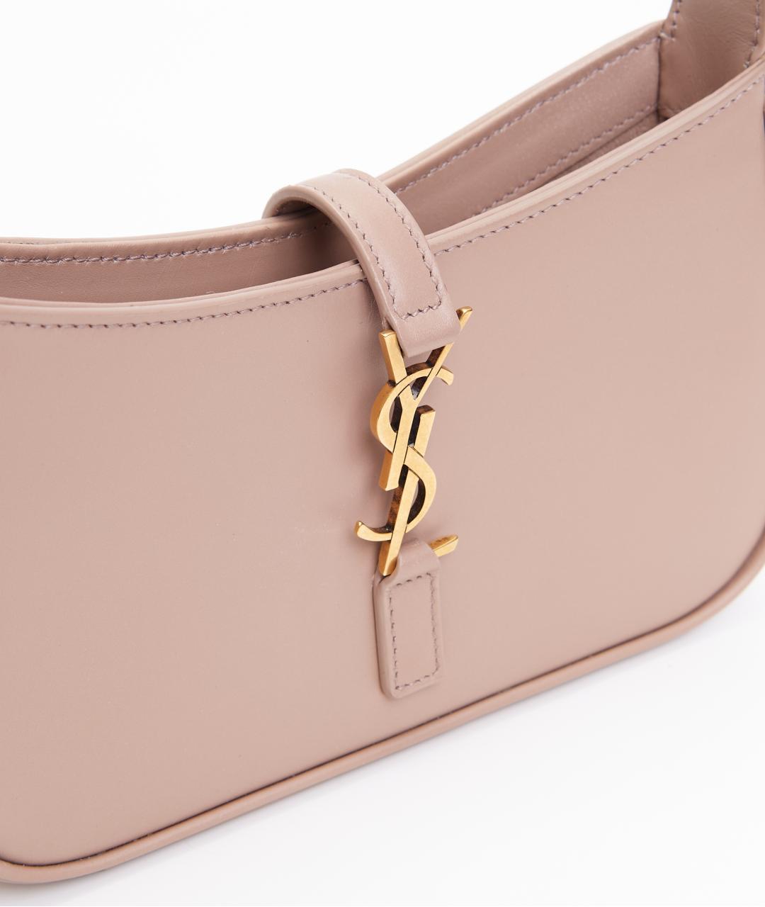 SAINT LAURENT Розовая кожаная сумка с короткими ручками, фото 4