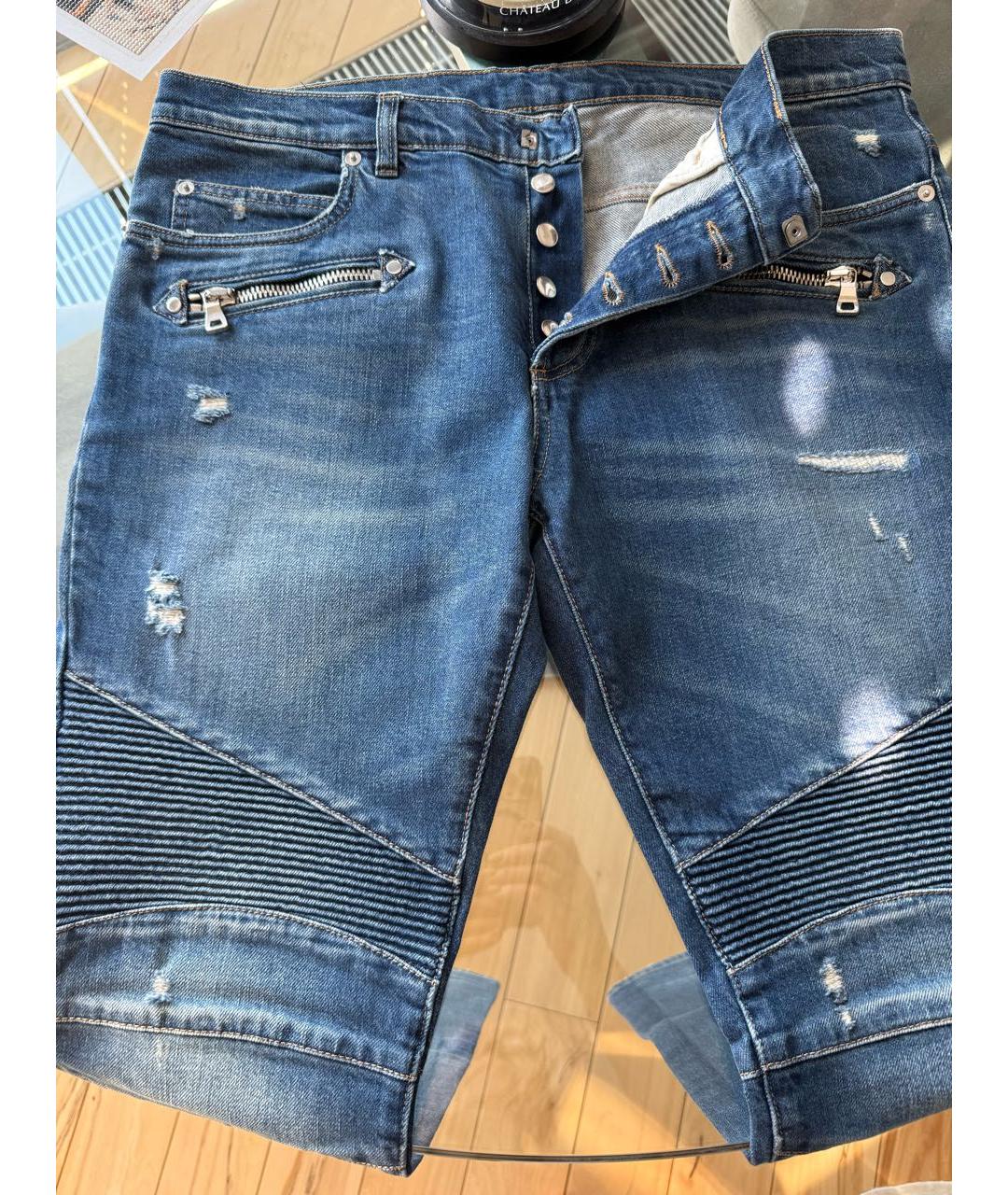 BALMAIN Синие хлопковые джинсы слим, фото 4