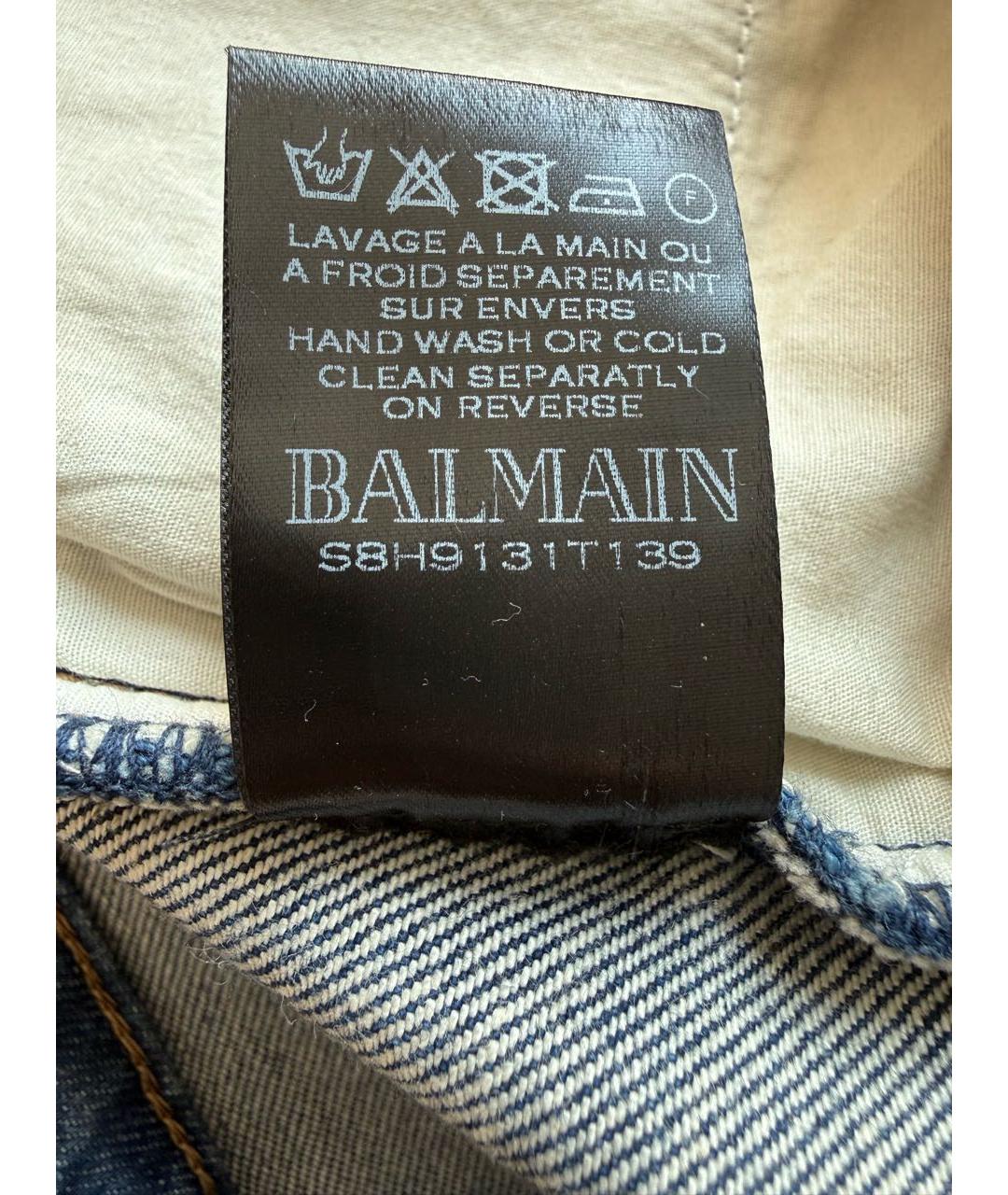 BALMAIN Синие хлопковые джинсы слим, фото 7