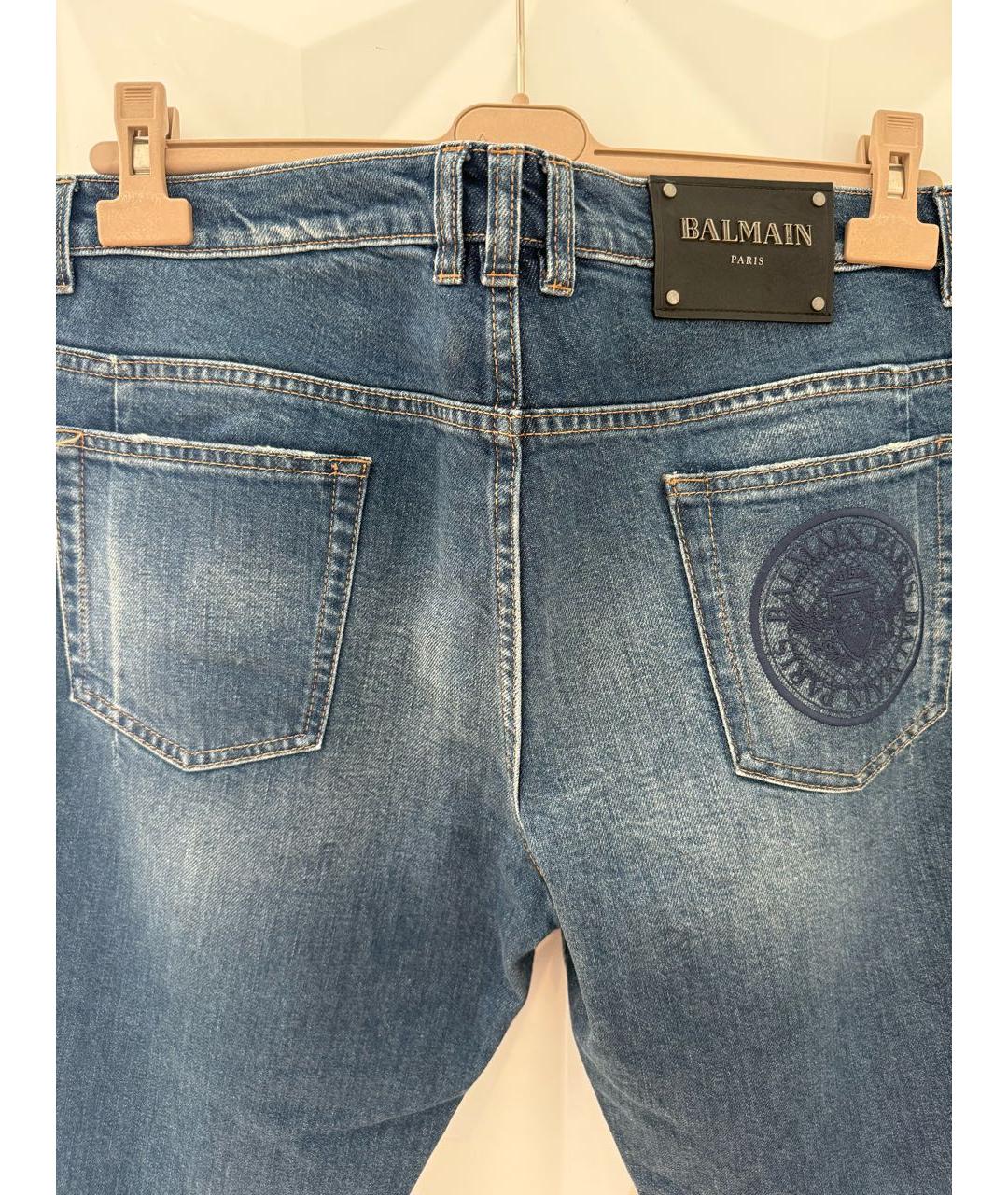 BALMAIN Синие хлопковые джинсы слим, фото 3