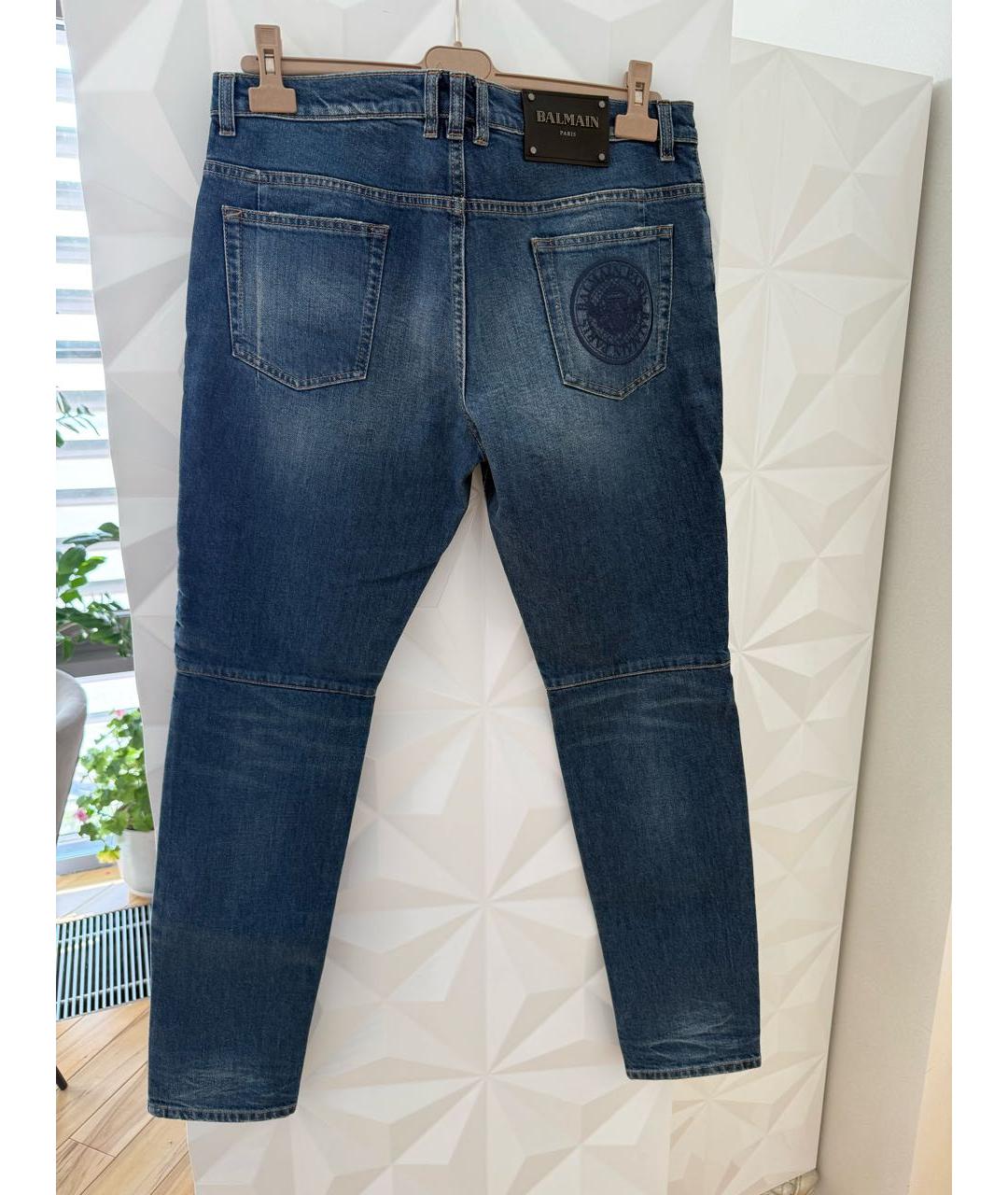 BALMAIN Синие хлопковые джинсы слим, фото 2
