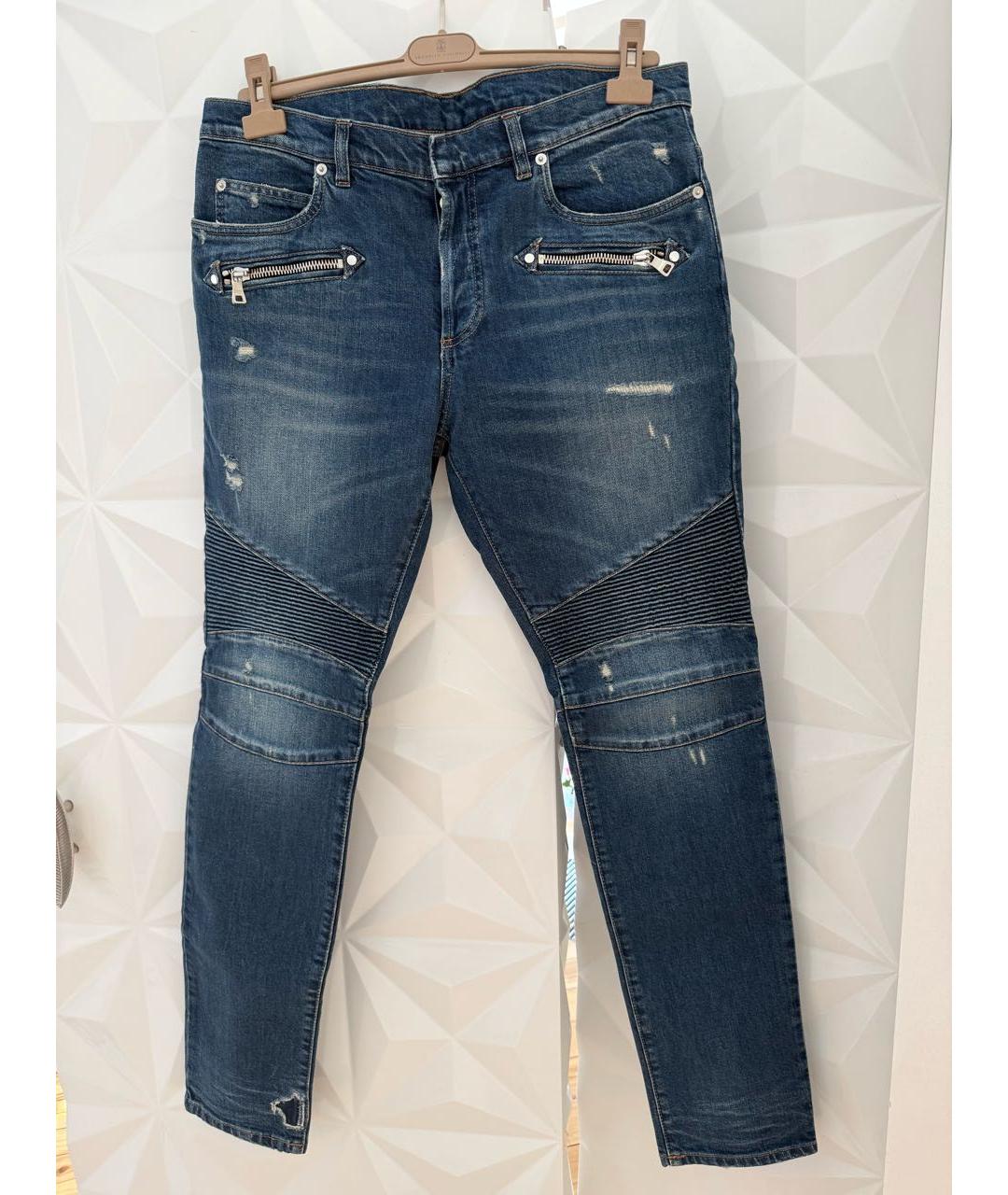 BALMAIN Синие хлопковые джинсы слим, фото 5