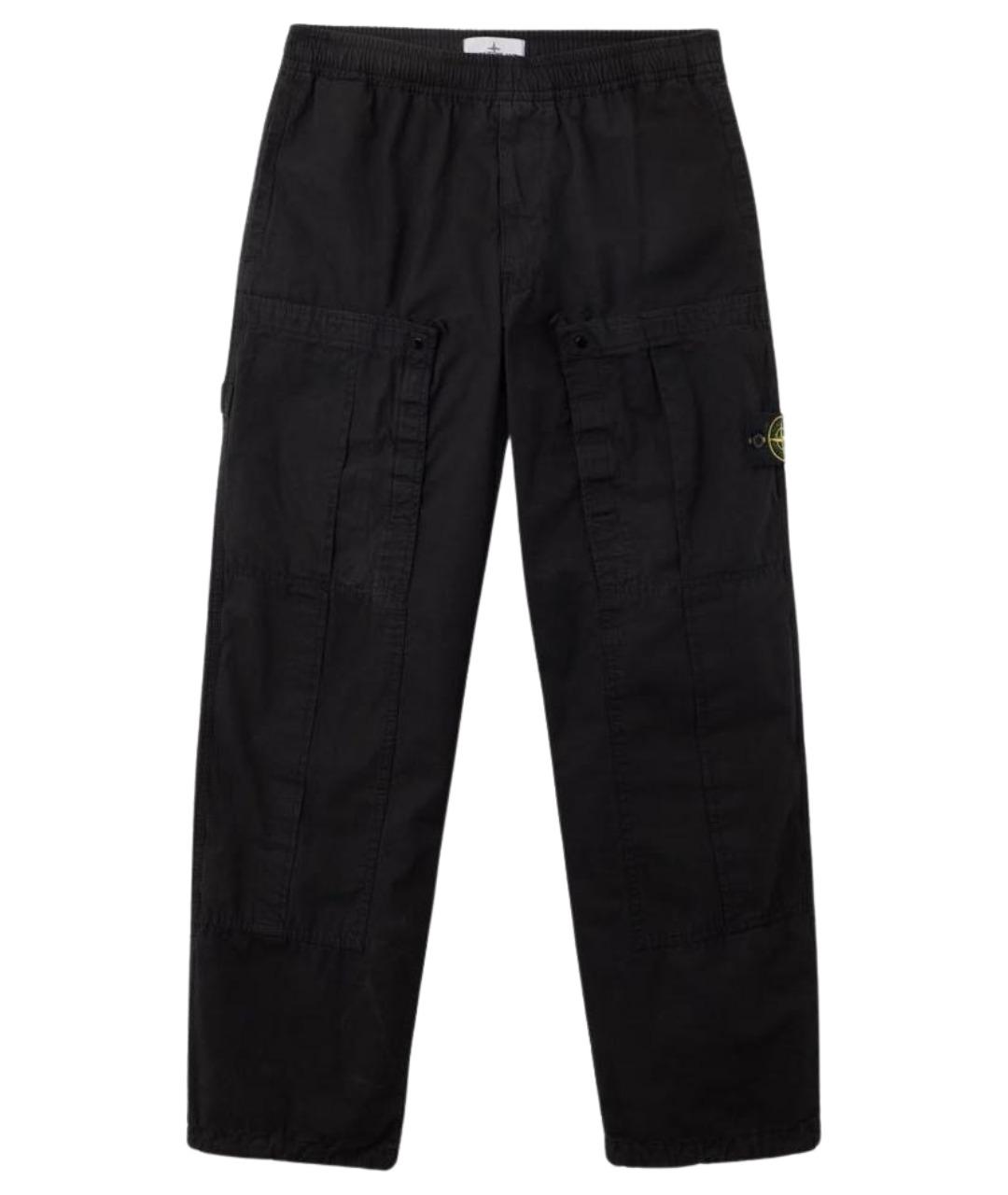 STONE ISLAND Черные хлопковые повседневные брюки, фото 1