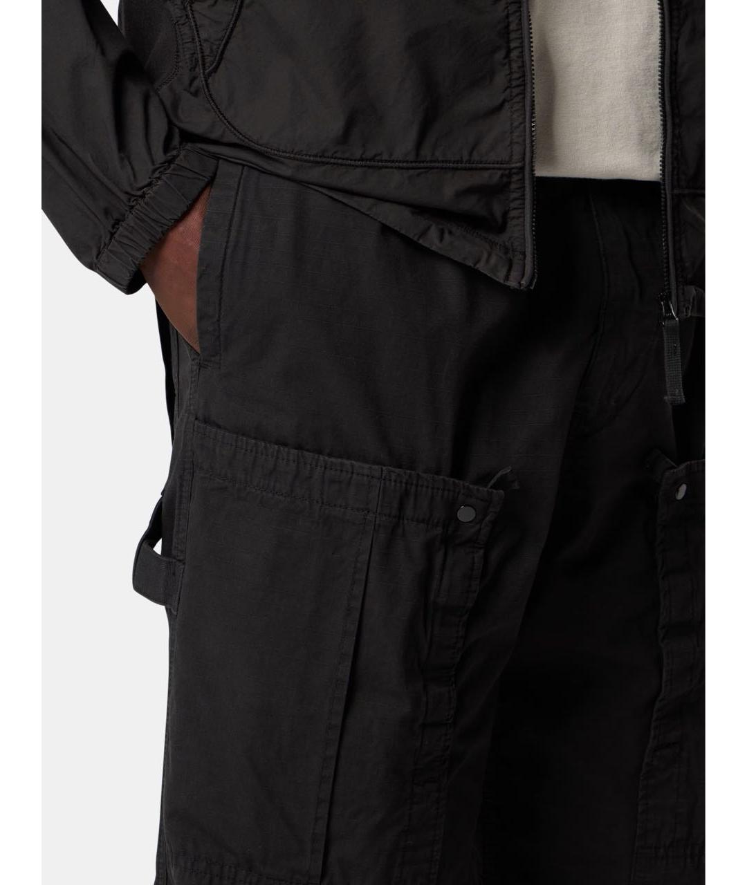 STONE ISLAND Черные хлопковые повседневные брюки, фото 3