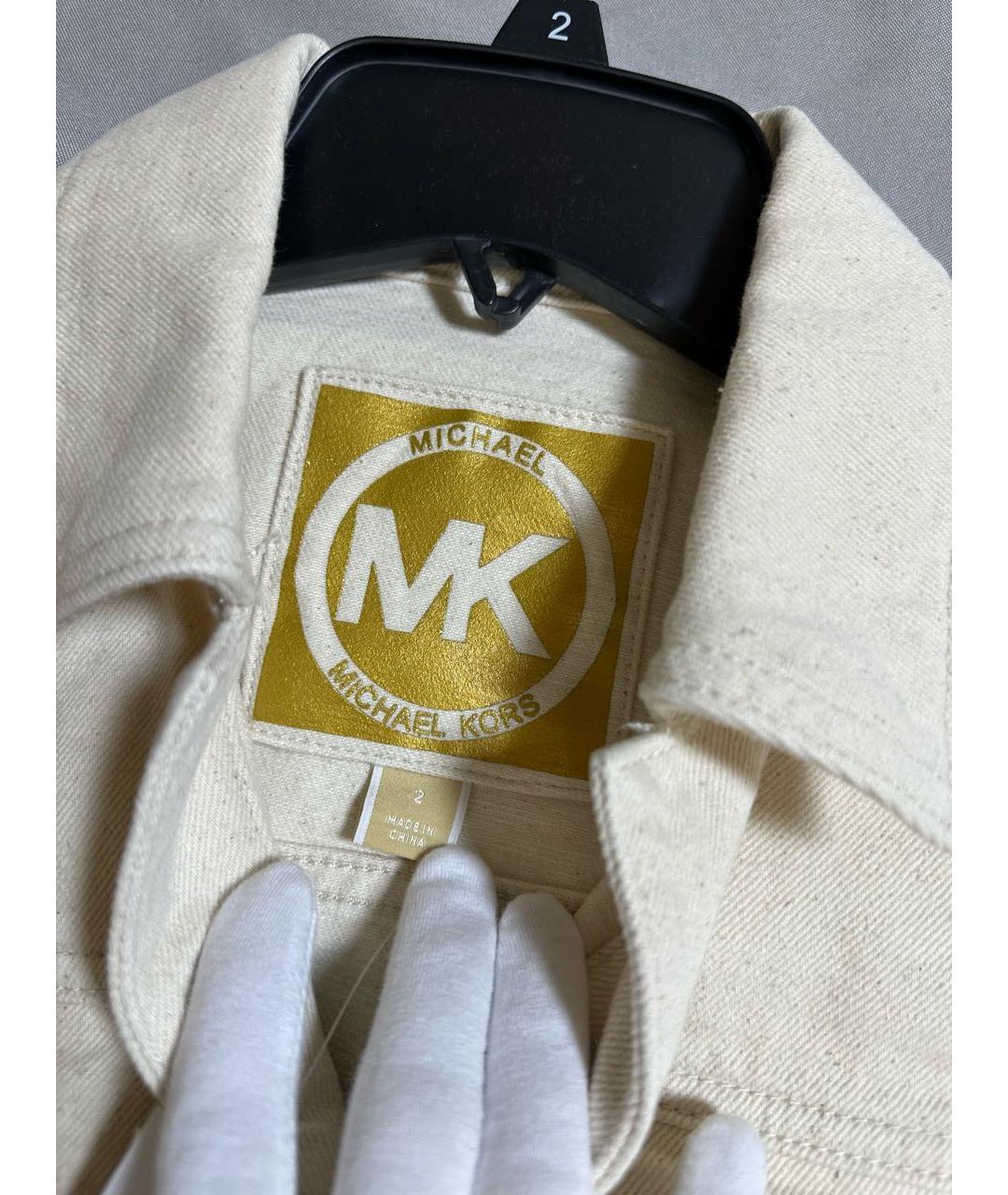 MICHAEL MICHAEL KORS Бежевое деним повседневное платье, фото 4