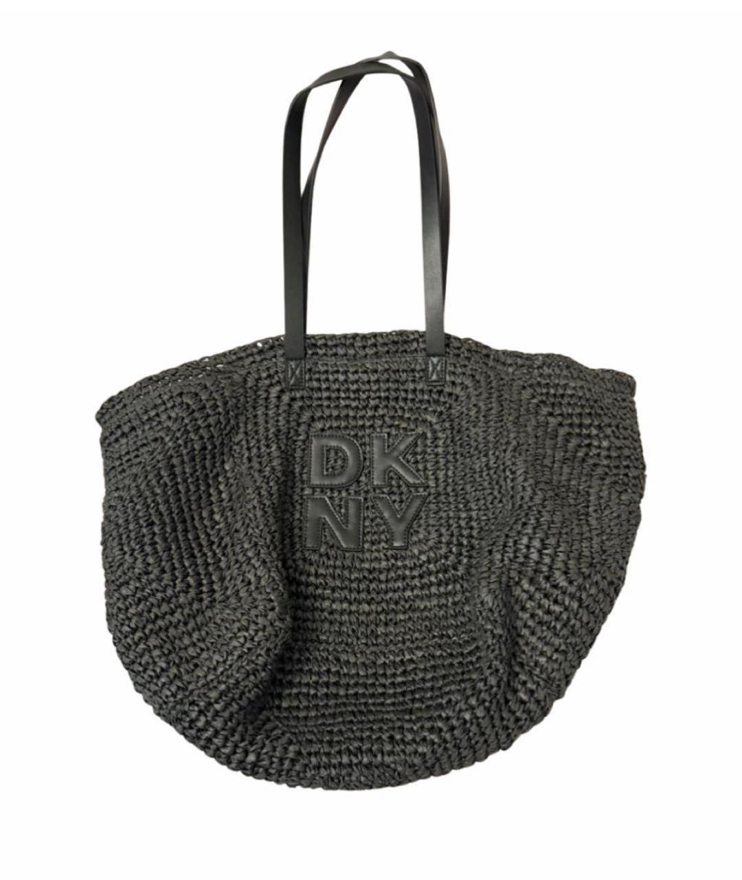 DKNY Черная плетеная пляжная сумка, фото 6