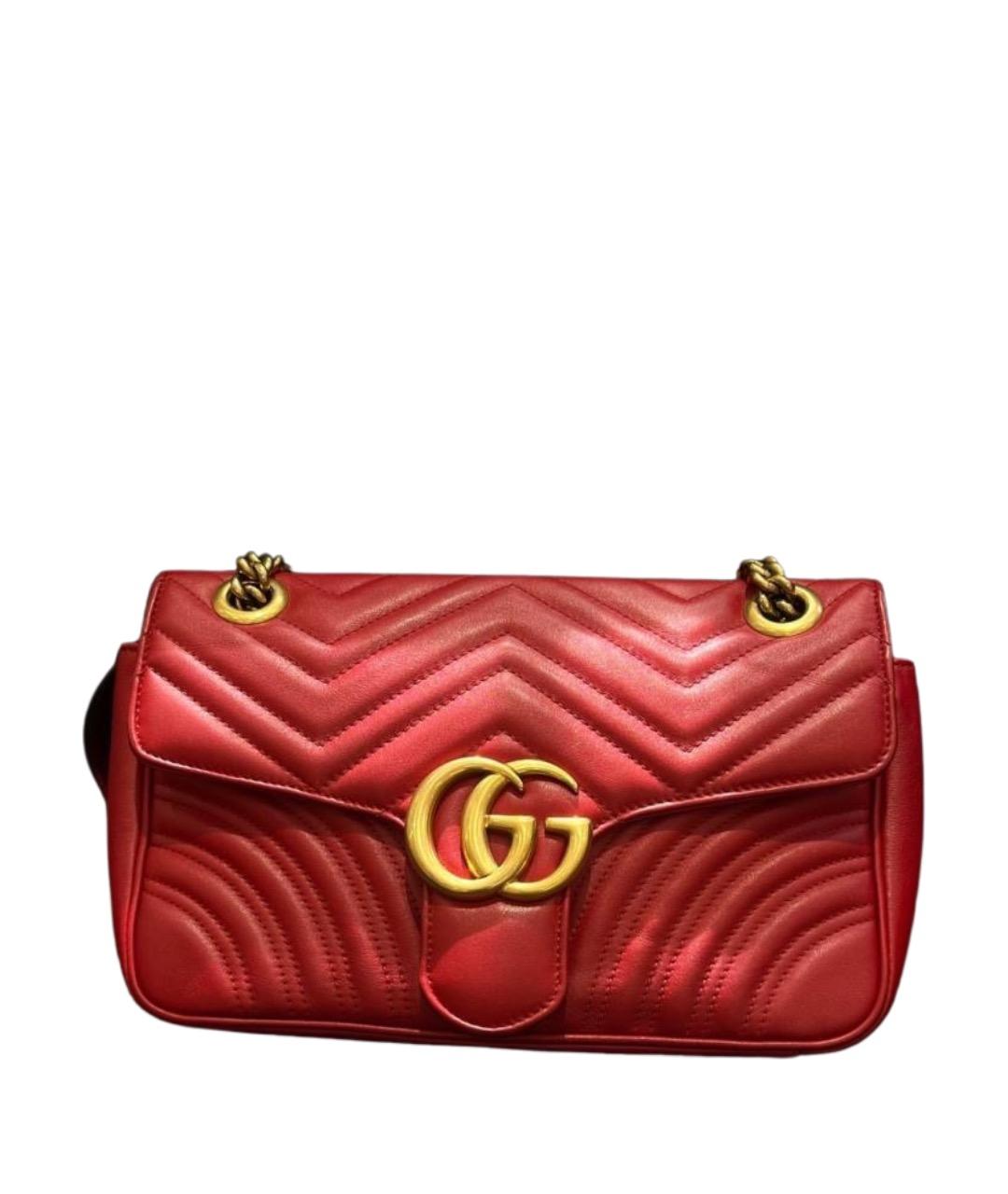 GUCCI Красная кожаная сумка через плечо, фото 1
