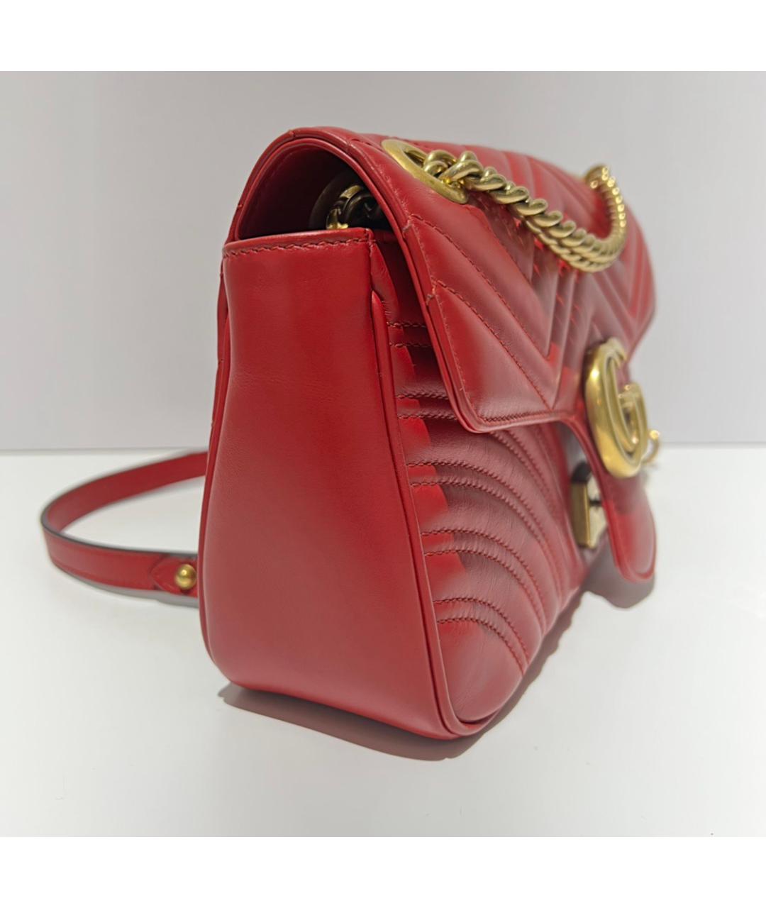 GUCCI Красная кожаная сумка через плечо, фото 3