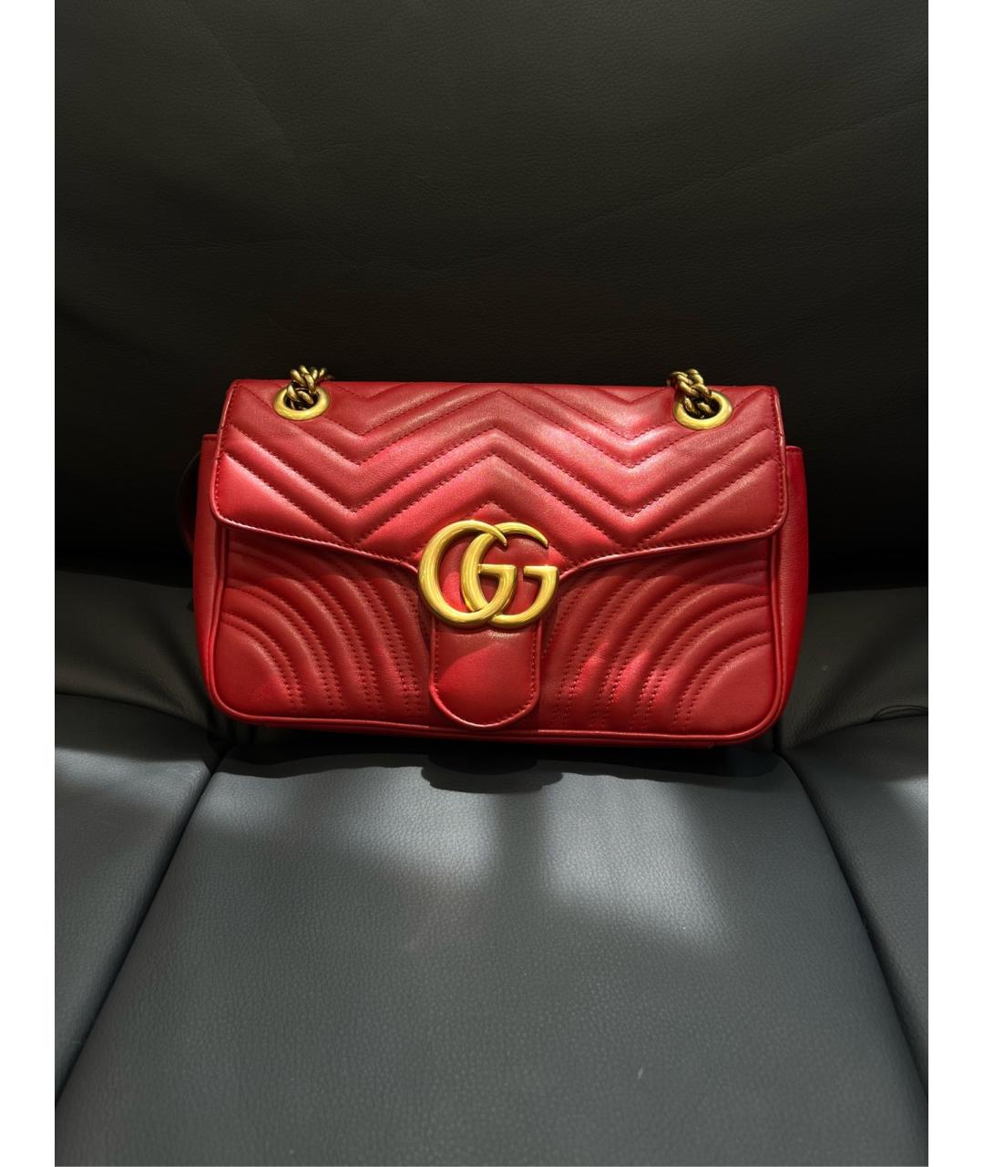 GUCCI Красная кожаная сумка через плечо, фото 8