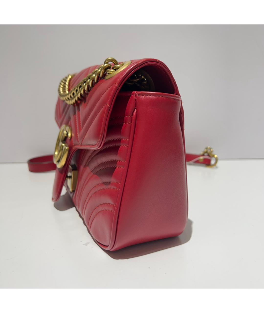 GUCCI Красная кожаная сумка через плечо, фото 4