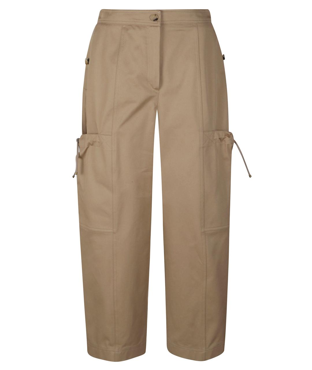 MAX MARA Бежевые хлопковые прямые брюки, фото 1
