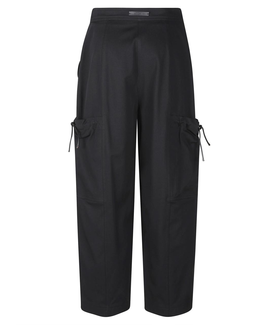 MAX MARA Черные хлопковые прямые брюки, фото 3