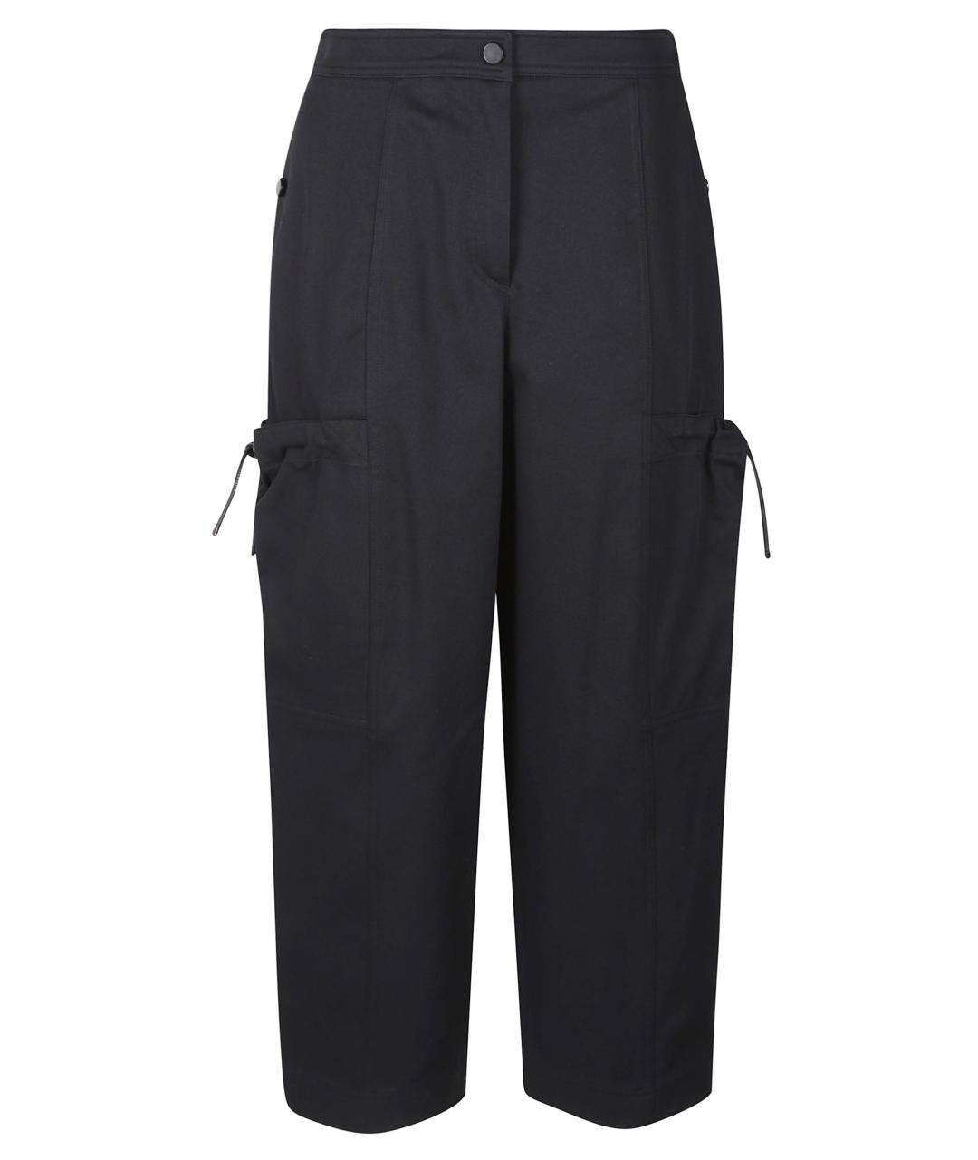 MAX MARA Черные хлопковые прямые брюки, фото 1
