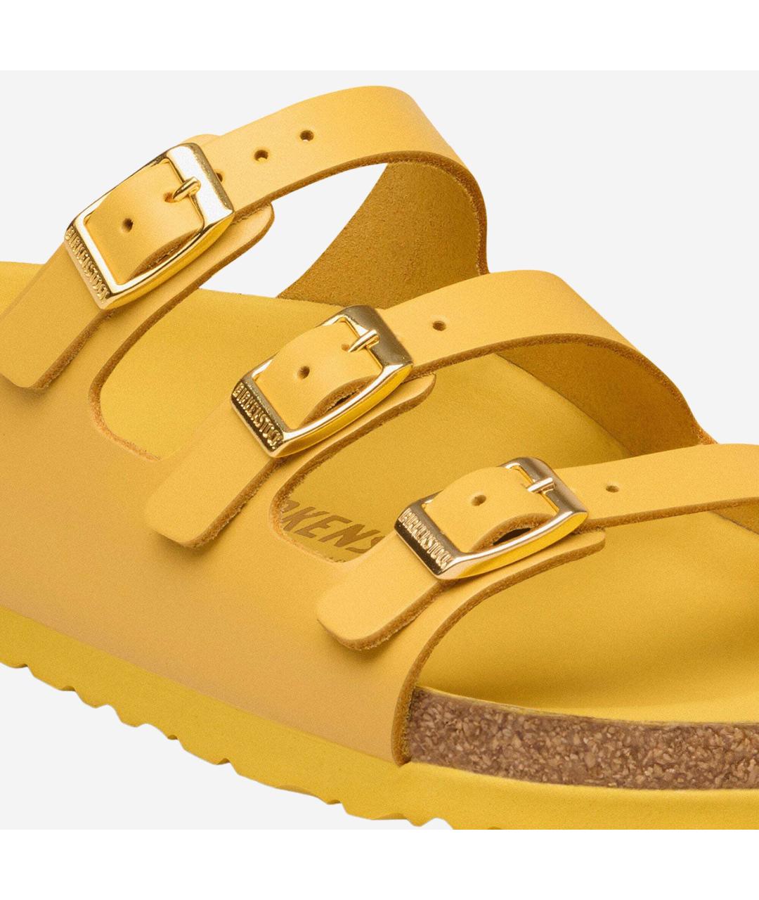 BIRKENSTOCK Желтые кожаные сандалии, фото 4