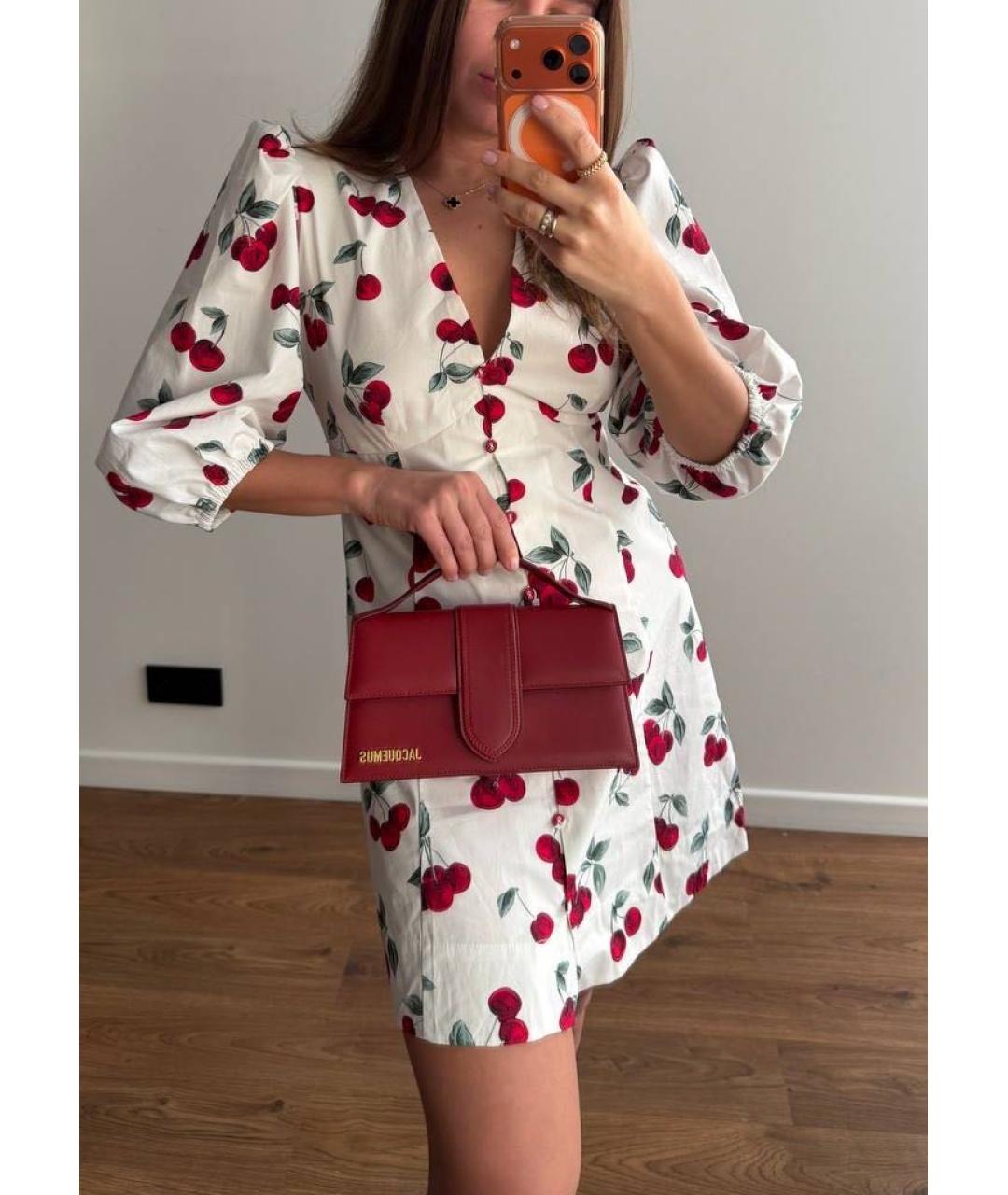 JACQUEMUS Бордовая кожаная сумка с короткими ручками, фото 6