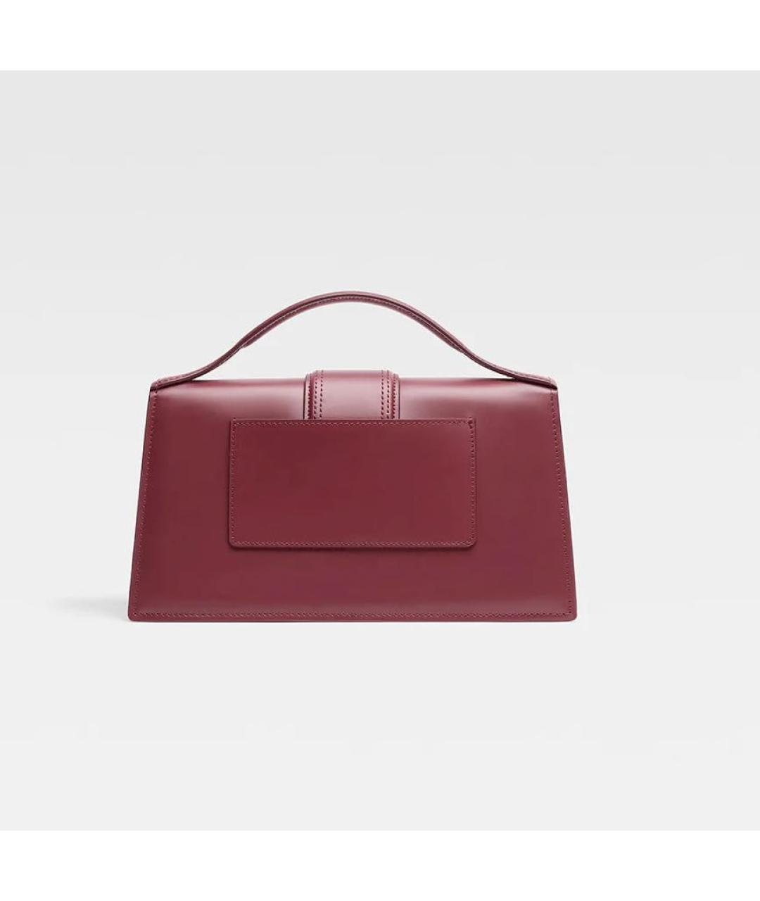 JACQUEMUS Бордовая кожаная сумка с короткими ручками, фото 2