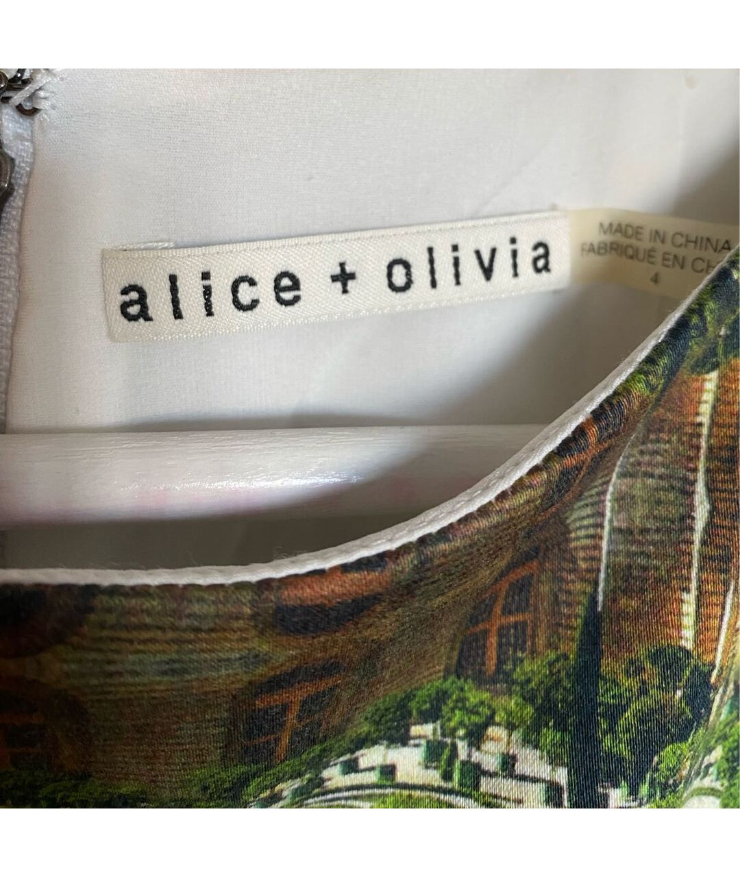 ALICE+OLIVIA Зеленые хлопковое повседневное платье, фото 3