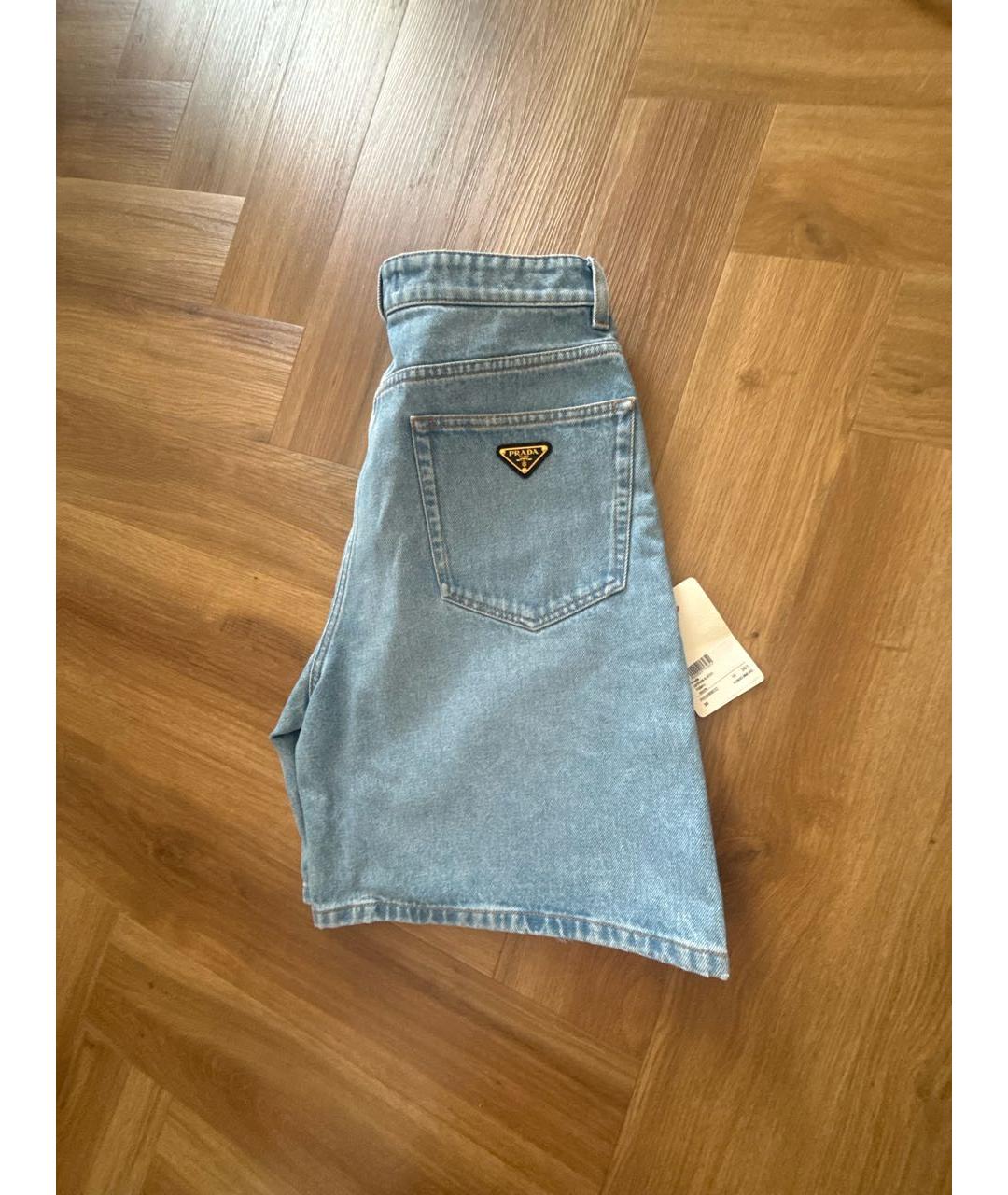 PRADA Голубые деним шорты, фото 3