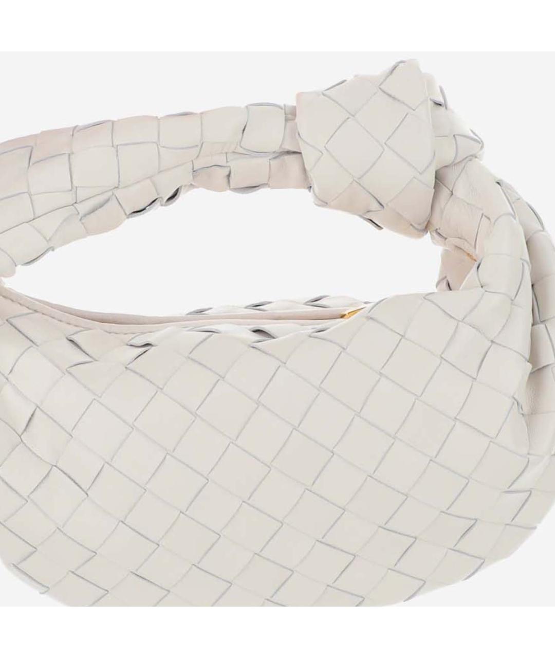 BOTTEGA VENETA Белая кожаная сумка с короткими ручками, фото 4