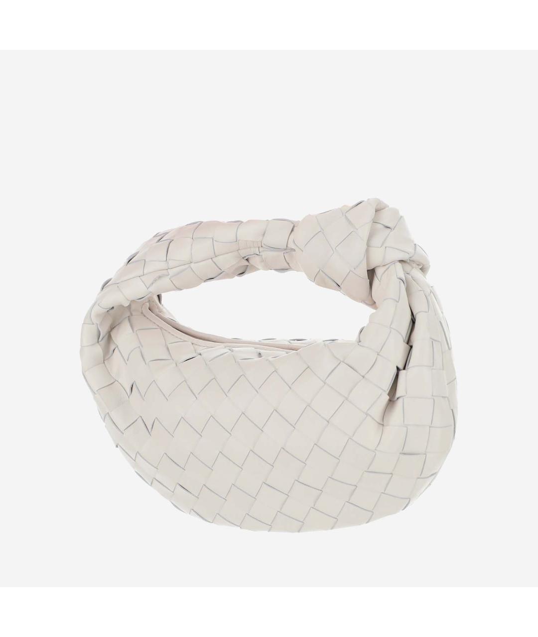 BOTTEGA VENETA Белая кожаная сумка с короткими ручками, фото 3