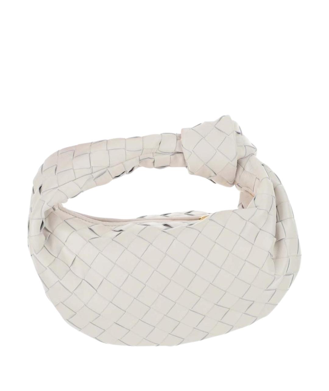BOTTEGA VENETA Белая кожаная сумка с короткими ручками, фото 1