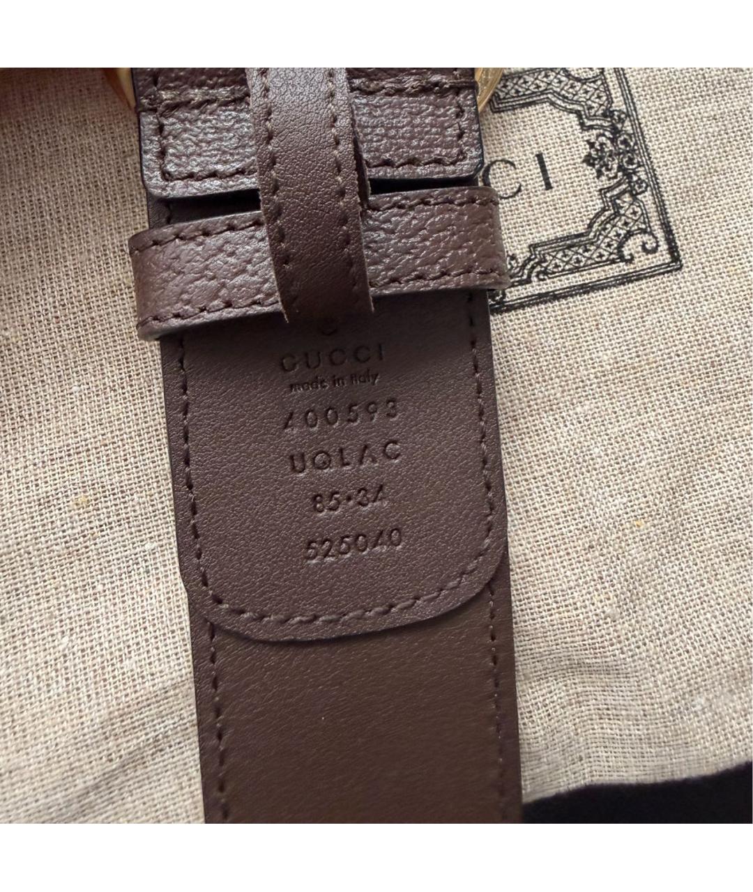 GUCCI Коричневый кожаный ремень, фото 3