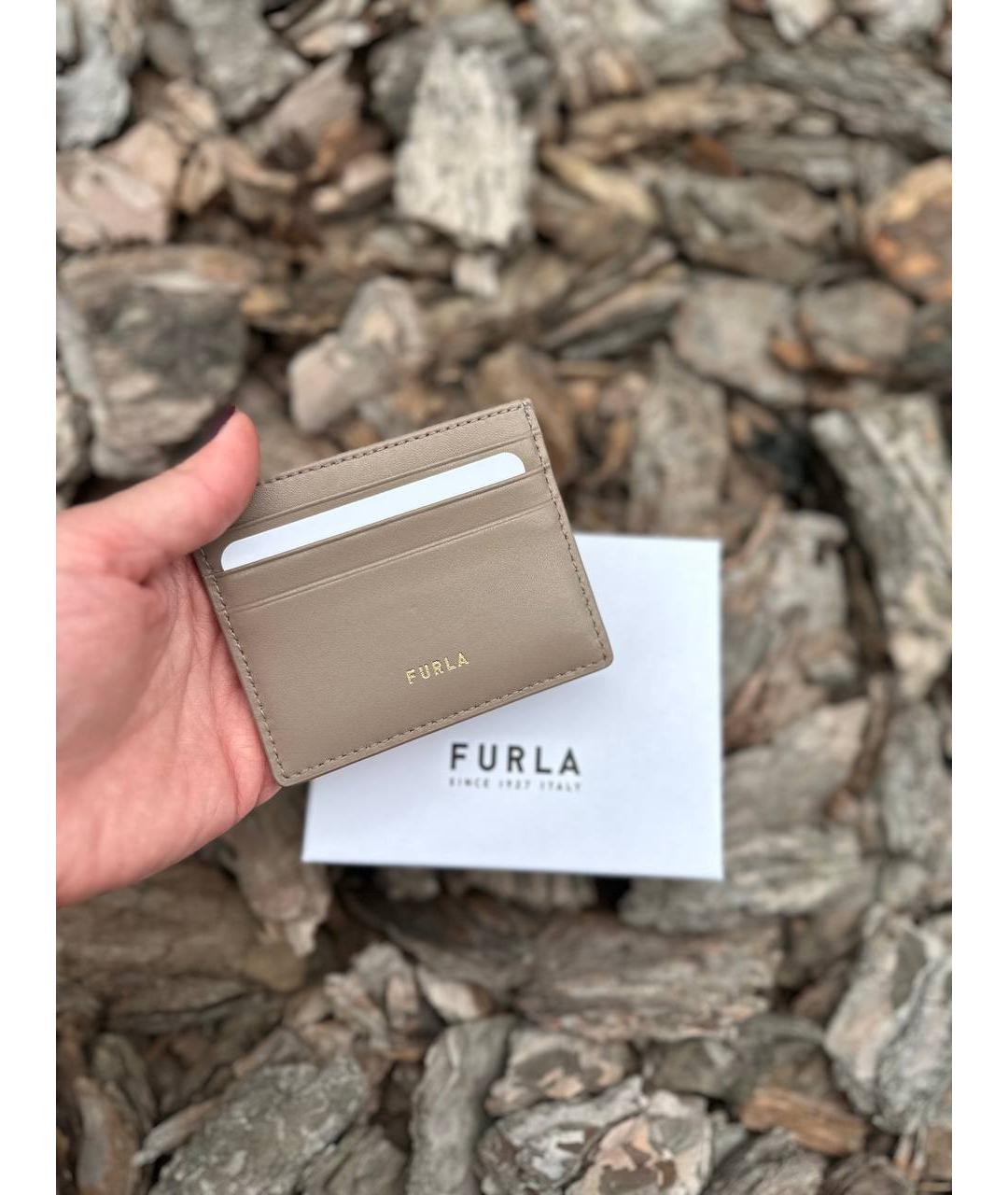 FURLA Бежевый кожаный кардхолдер, фото 4
