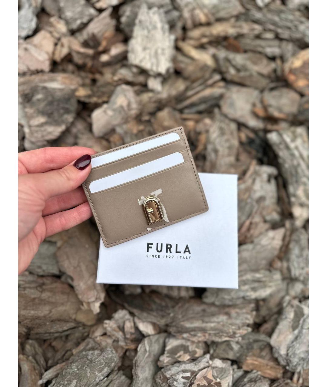 FURLA Бежевый кожаный кардхолдер, фото 5