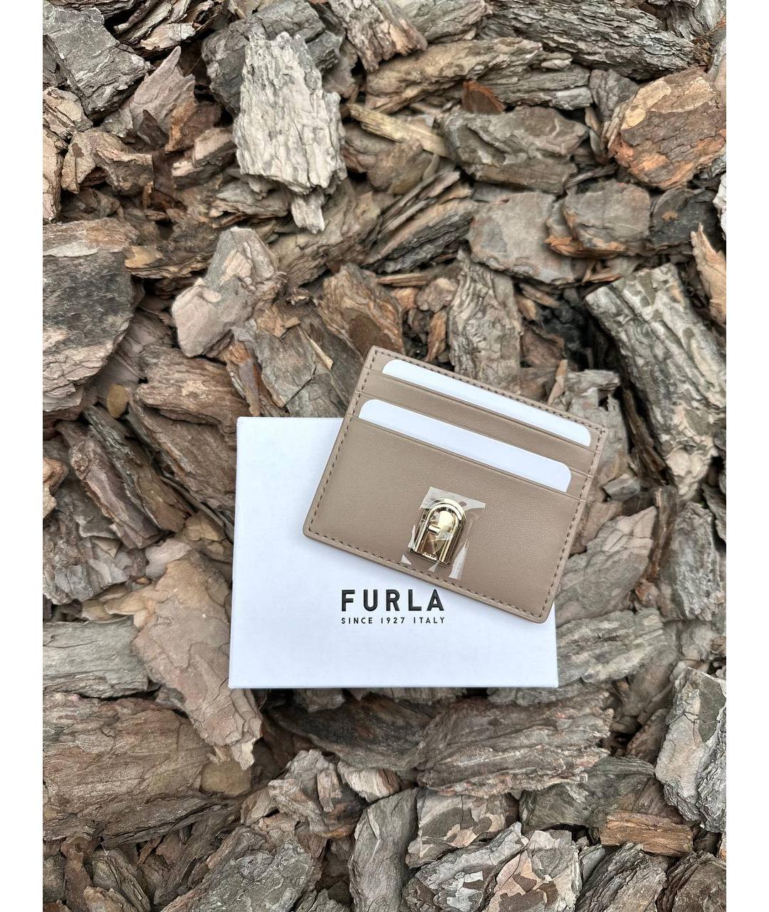 FURLA Бежевый кожаный кардхолдер, фото 2