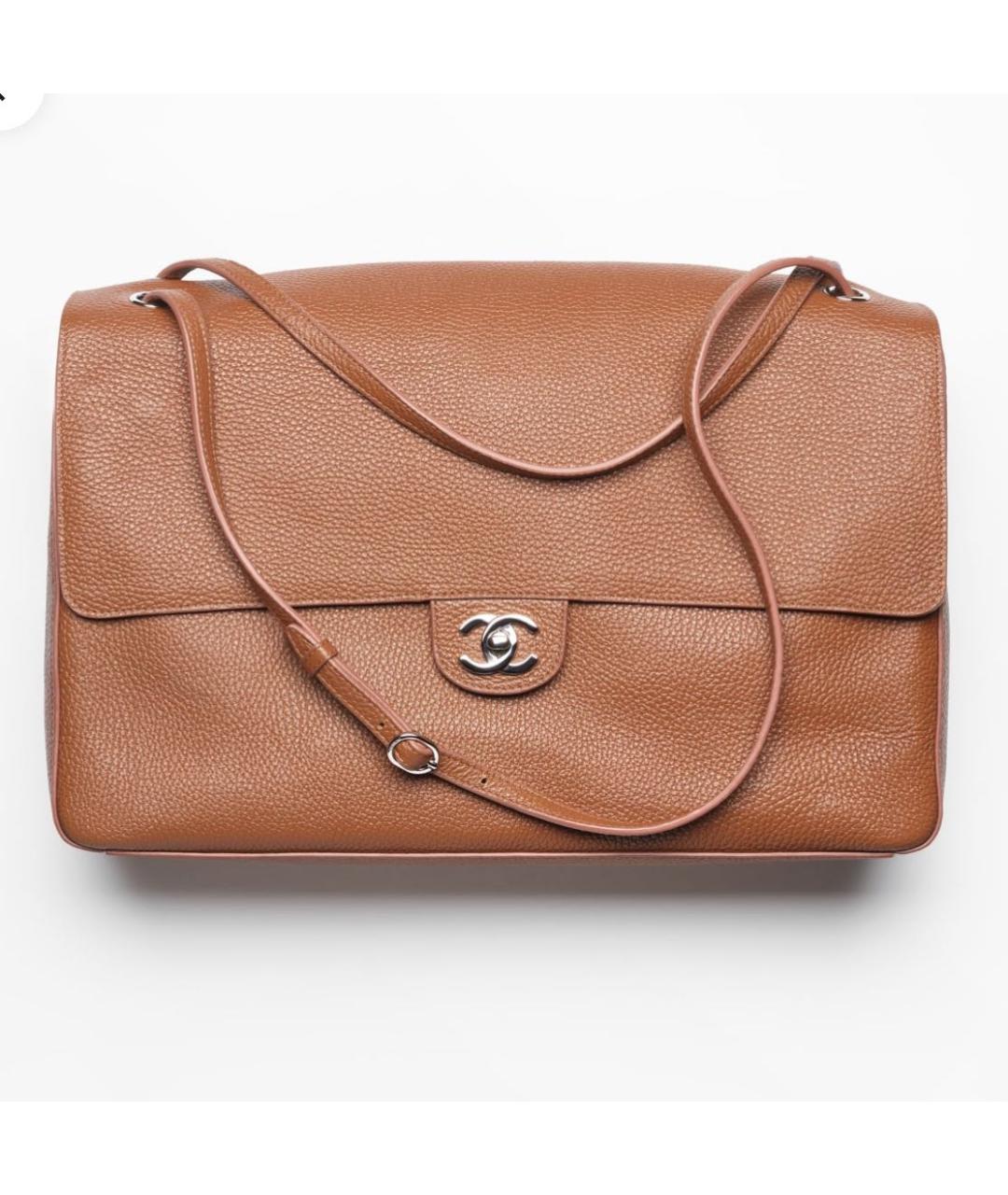 CHANEL Коричневая кожаная сумка тоут, фото 2