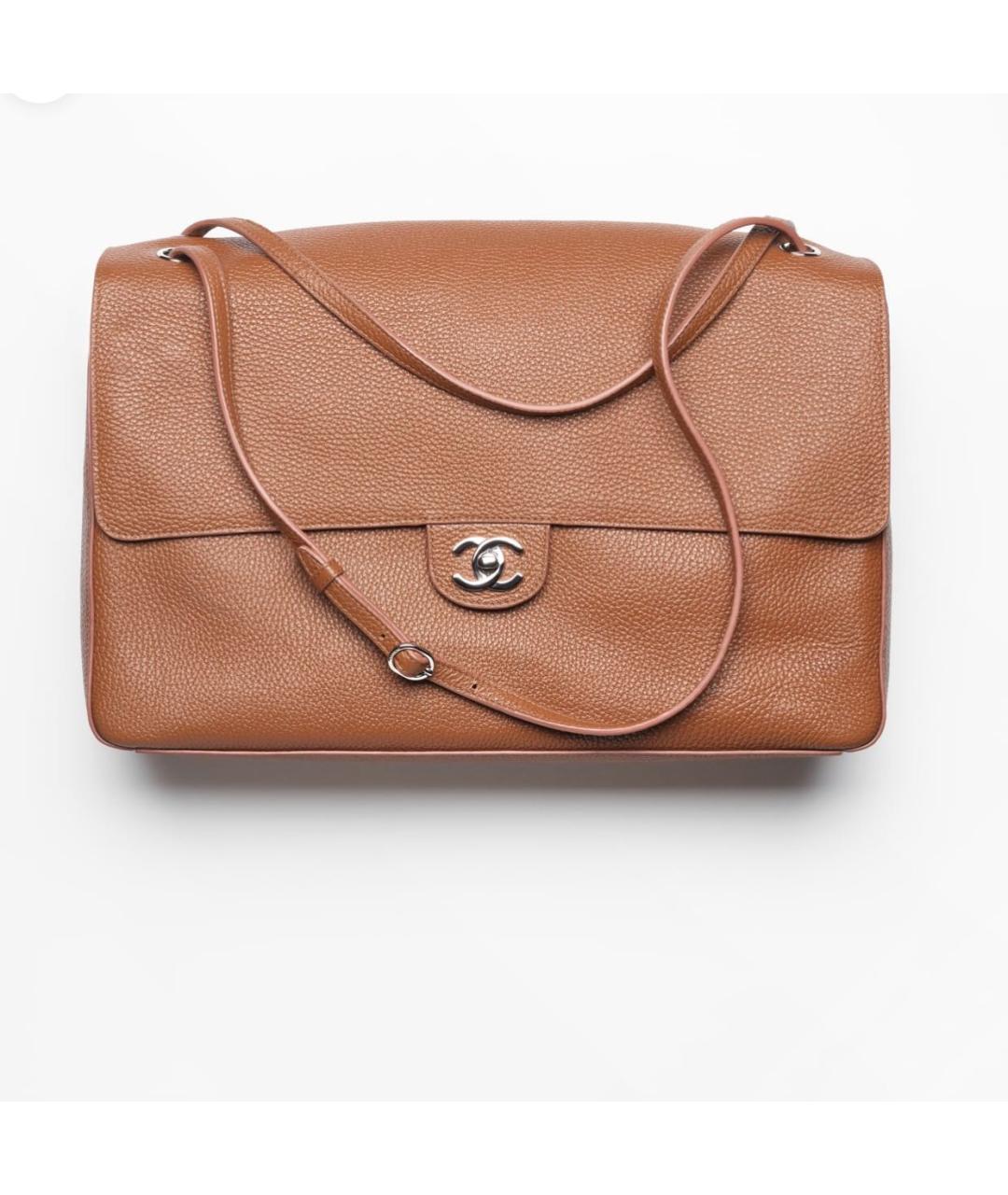 CHANEL Коричневая кожаная сумка тоут, фото 3