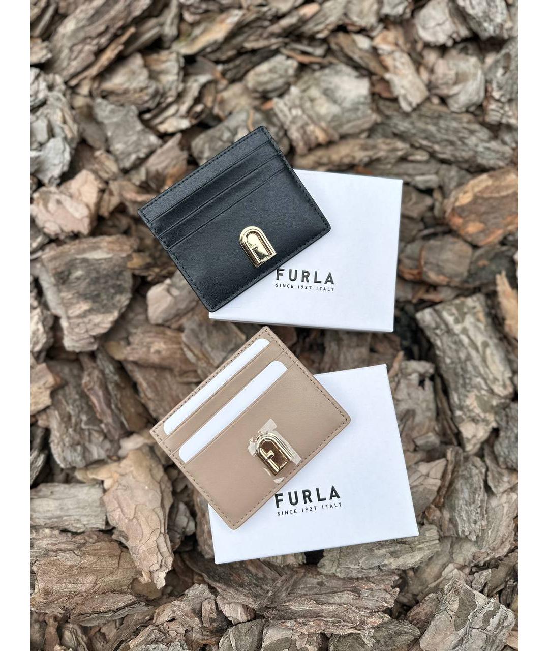 FURLA Черный кожаный кардхолдер, фото 6