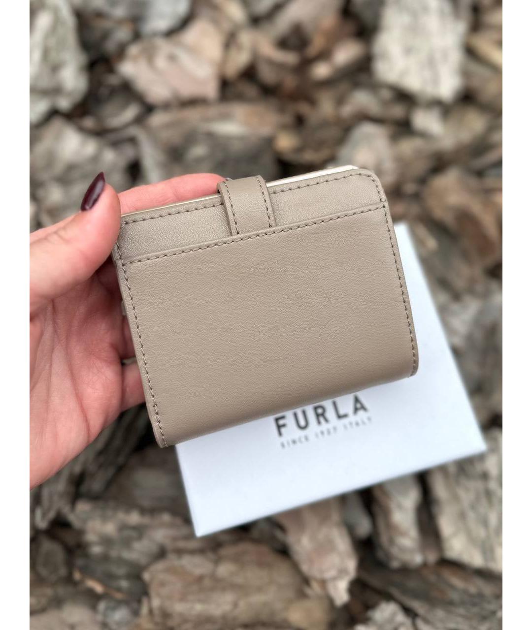 FURLA Бежевый кожаный кошелек, фото 5