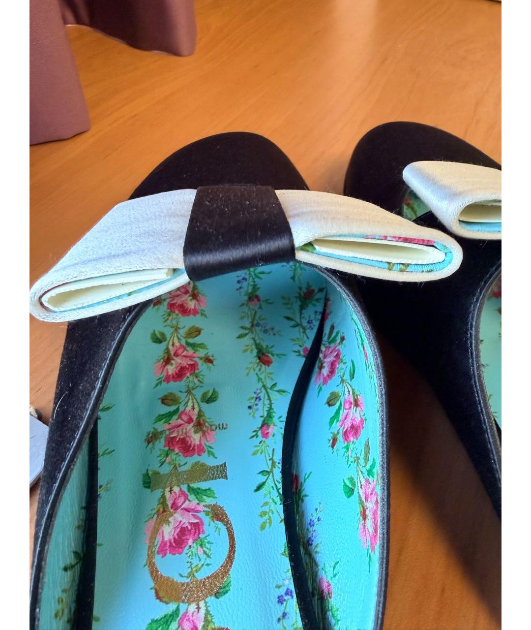 GUCCI Черные текстильные мюли, фото 3