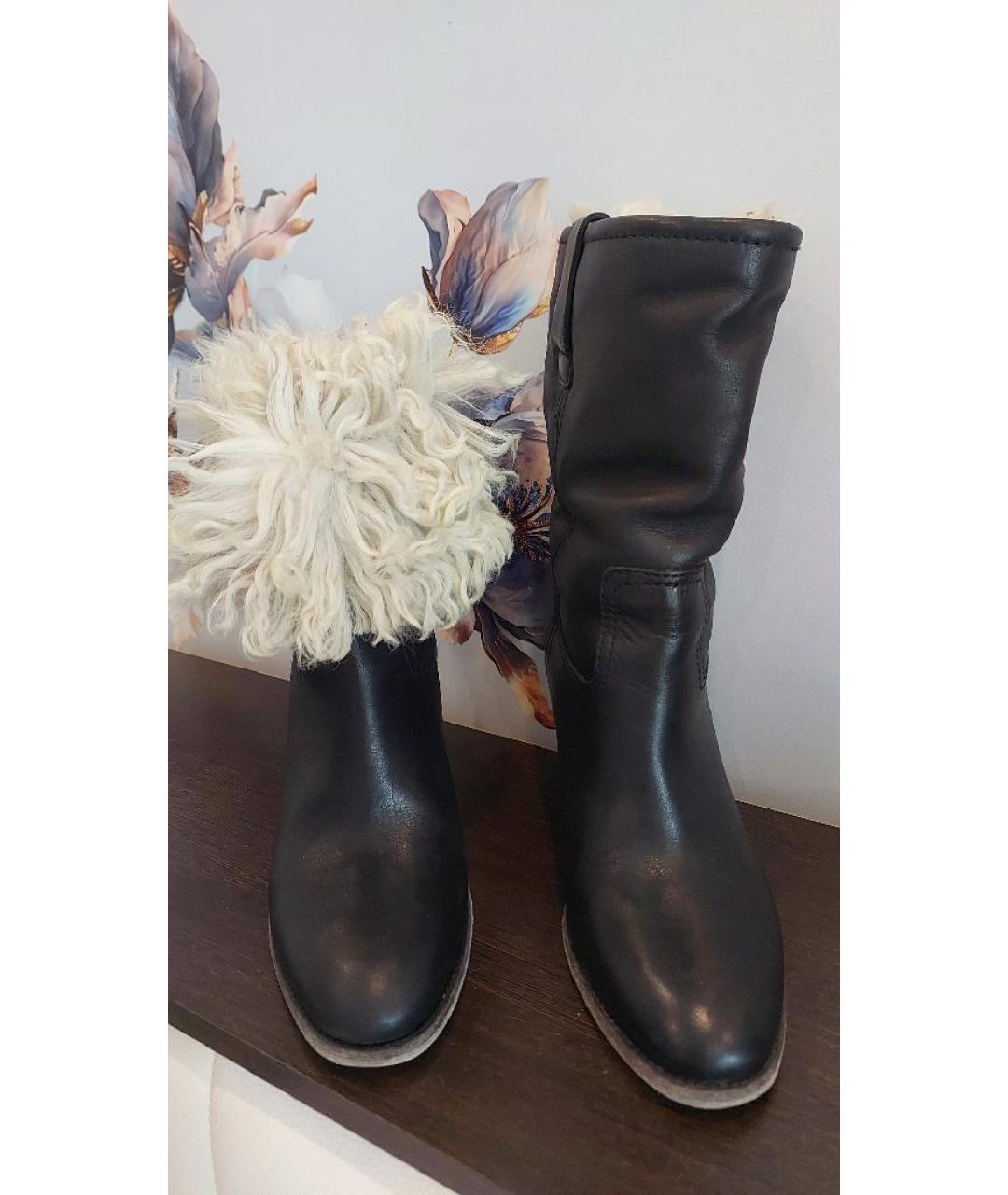 BURBERRY Черные кожаные полусапоги, фото 3